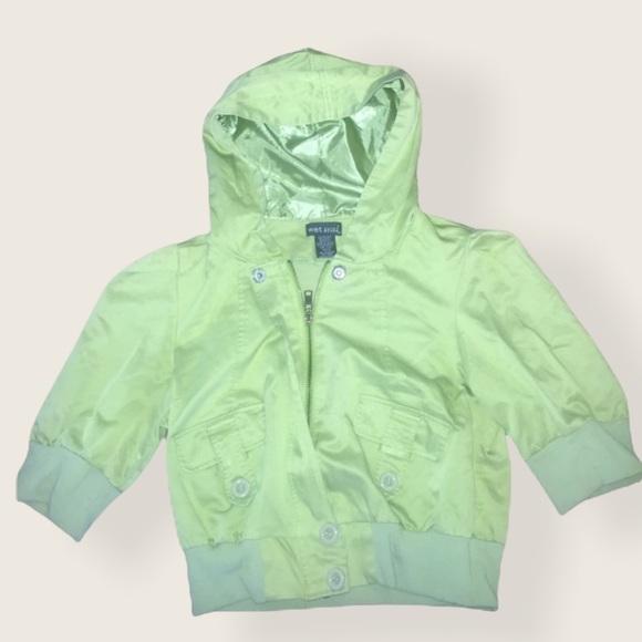 {Wet Seal} Crop Top Hooded Bomber Jacket - Picture 1 of 4